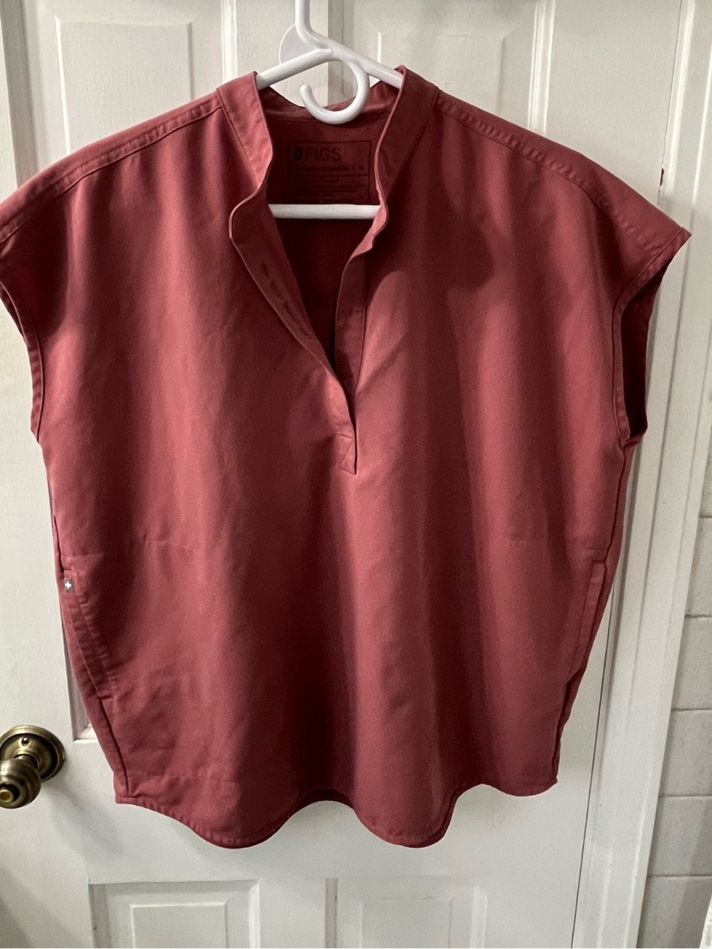 FIGS Mauve Rafaela Oversized Scrub Top M | Mandarin Collar Tunic WXXSW1003